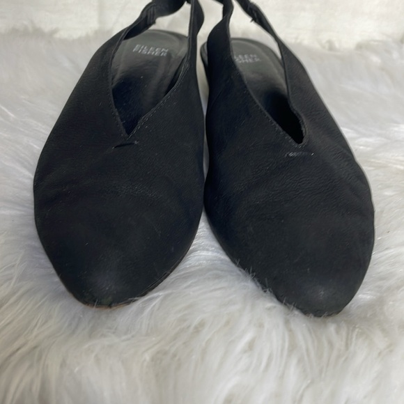 Eileen Fisher Black Suede Slingback Heels - Picture 3 of 8